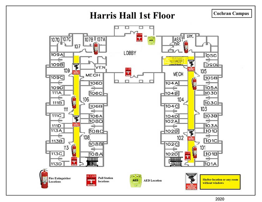 Harris Hall 1st Safety Diagram